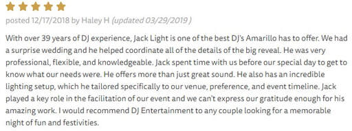 Jack Light, wedding dj entertainment, Amarillo's Best